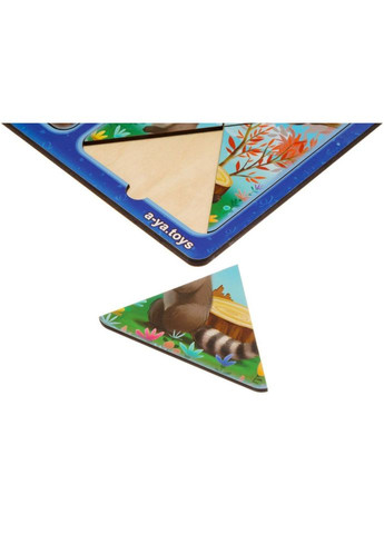 Деревянный пазл вкладыш "Зайки и енотики" (ПСД182) PSD182 в рамке Ubumblebees (364131036)