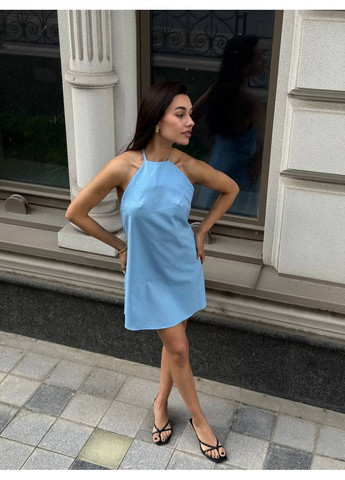 Блакитна повсякденний, кежуал жіноча сукня No Brand однотонна
