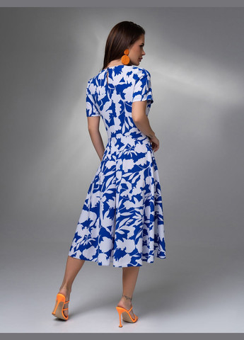Синее повседневный платья ISSA PLUS с цветочным принтом