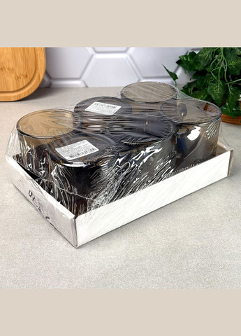 Чашки скляні 400 мл Orzo 6 шт димка Гута Скла (365815100)