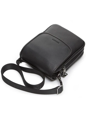 Кожаная мужская сумка-мессенджер через черное плечо TD-23433 Tiding Bag (336551927)