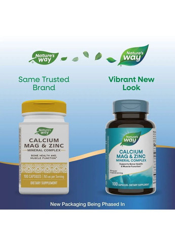 Кальцій Магній Цинк Calcium Mag & Zinc 765 мг 100 капсул Nature's Way (361115247)