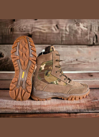 Берці Чоловічі Зимові Тактичні. 36-49р Коричневі. Натуральна шкіра! DSZM-1013 No Brand (301143273)