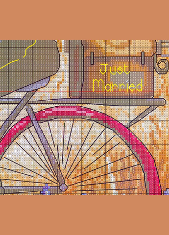 Набор для вышивания по нанесённой на канву схеме "We got married". AIDA 14CT printed 44*43 см Joy Sunday (313614603)