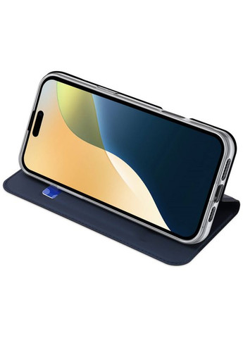 Чехол-книга с карманом для визиток для iPhone 16 Pro Night Blue Dux Ducis (341485515)