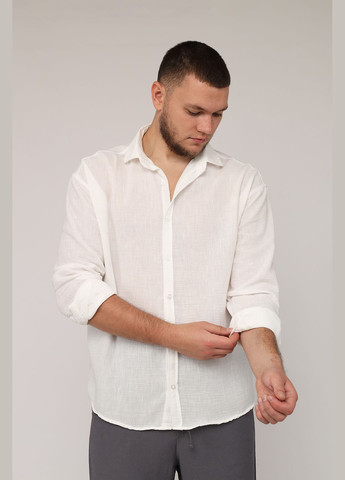 Сорочка з довгим рукавом чоловіча колір білий CB-00271484 TWENTY (330259853)