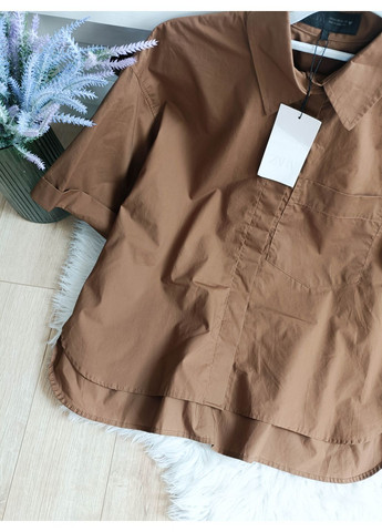 Поплінова сорочка з кишенею Zara (354816904)