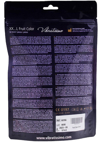 XX ... L Fruit Color, 57 мм, 50 шт CherryLove Vibratissimo (296930510)