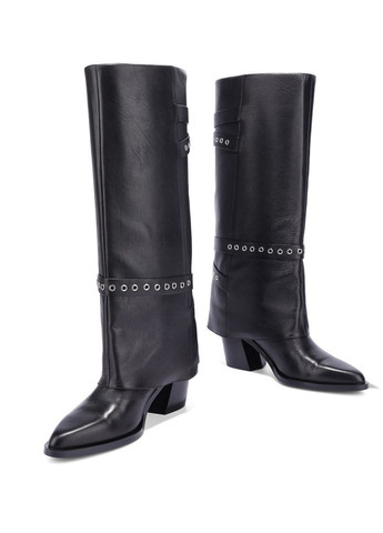 Жіночі Чоботи 385H-1555-N538 Чорний Шкіра MIRATON (365434830)