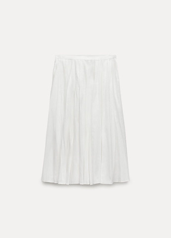 Белая праздничный однотонная юбка Zara