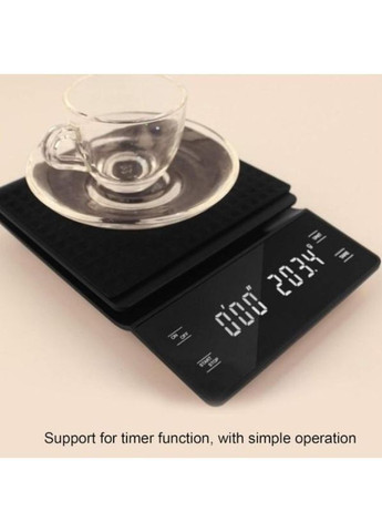 Ваги кухонні цифрові Coffee Scale 4058 з LED-дисплеєм і таймером до 5 кг No Brand (364274396)