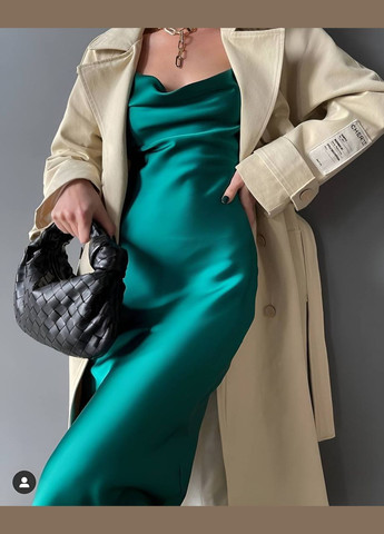 Зеленое деловое, повседневный, праздничный, вечернее изысканное женское платье из шелка SAVOY BRAND