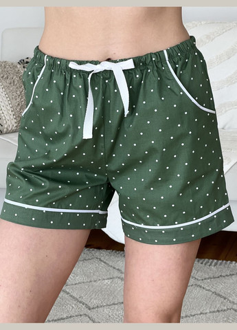 Комбінована всесезон жіноча піжама з бавовни із шортами та сорочкою зелений (вк4305в-4) Cosy