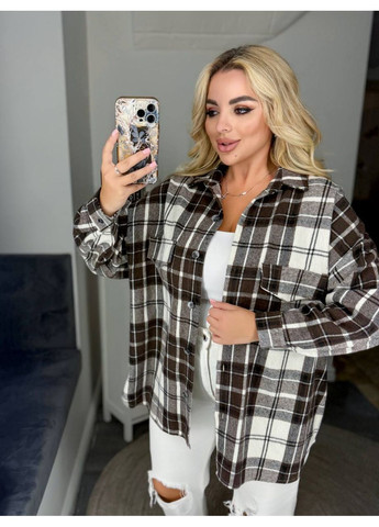 Коричневая повседневный рубашка Україна с длинным рукавом