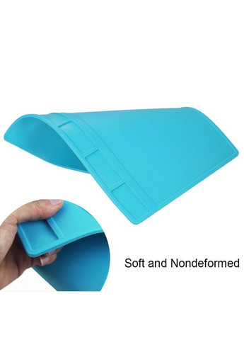 Мат силіконовий, термостійкий S-110, для ремонту техніки та розкладки запчастин / 280x200 мм Blue AIDA (322566174)