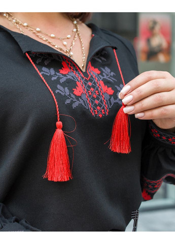 Чорна вишиванка "стожари" Alenka Plus