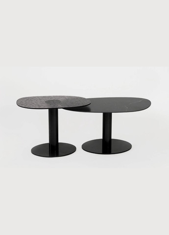 Стіл журнальний Малібу S венеціанське коричневе скло, нога метал графіт Prestol (352267763)