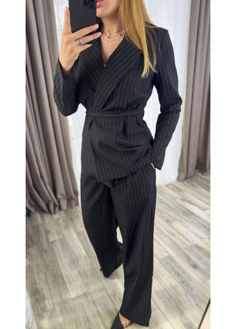 Костюм костюмний креп котон,Туреччина,штани вільного крою та жакет на запах Україна (355262139)