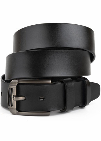 Чоловічий ремінь шкіряний із затемненою пряжкою механіка 20314 Чорний Vintage (302972165)