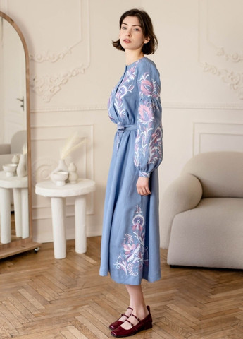 Светло-голубая платье Vyshyvanka узор украинская символика (331291009)