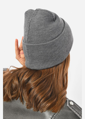 Шапка женская демисезонная темно-серого цвета Let's Shop (305663541)