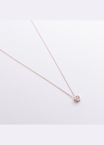 Золотое колье с одним фианитом кол01641 43 Oniks (301001005)