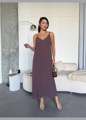 Розово-коричневое платье-сарафан No Brand