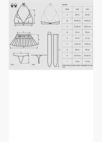 Еротичний костюм школярки з мініспідницею Schooly 5pcs costume, біло-червоний, топ, с Obsessive (297516692)