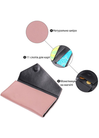 Якісний гаманець із монетницею зовні з натуральної шкіри пудровий 11648 Grande Pelle (329198270)