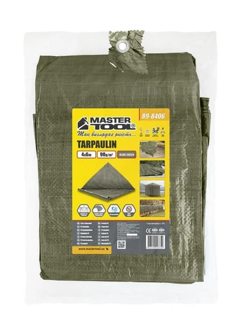 Тент 4х6 м 90 г/м² OLIVE GREEN 89-8406 Mastertool (377858206)