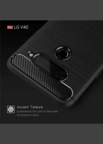 Силіконовий чохол для LG V40 Чорний бампер під карбон Viseaon (322211943)