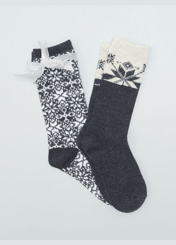 Сірі шкарпетки утеплені,сірий-білий, Kiabi (317353166)