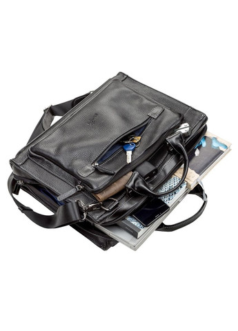 Сумка мужская 11116 кожаная Черная Shvigel (331907487)