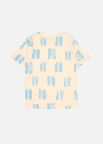 Бежева літня футболка з коротким рукавом для хлопчика колір бежевий цб-00277100 ALG