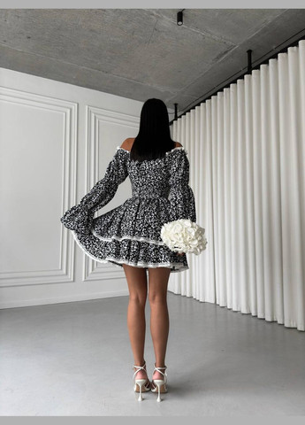 Чорна кежуал сукня N.Family з квітковим принтом