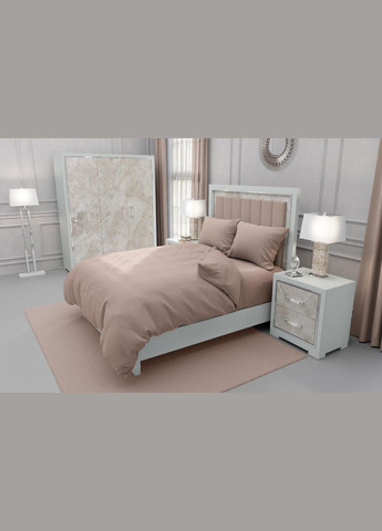 Микрофибровое постельное белье однотонное Семейный 2 по 150x210 см Пудровый (М-P-0151-03) No Brand (348095337)