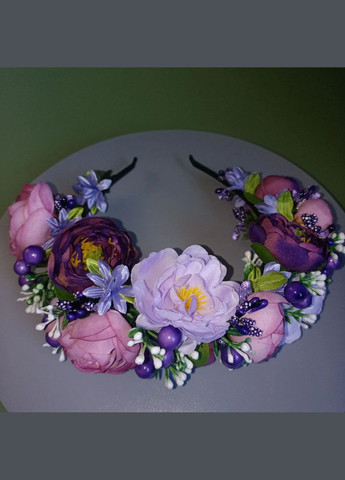 Віночок український фіолетово-бузковий квіткова корона+подарунок No Brand (342384783)