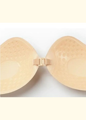 Бежевый пуш-ап бюстгальтер на силиконовой основе в форме полумесяца fly bra decollete No Brand