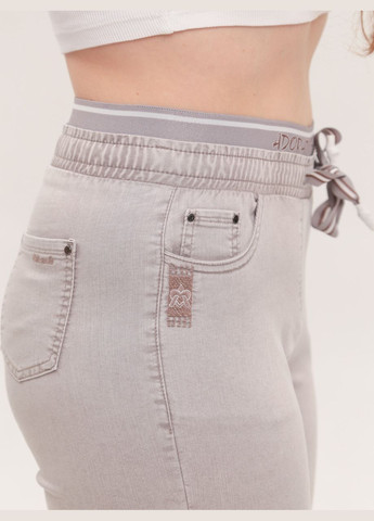 Джинси жіночі прямі світло-бежеві тонкі на резинці Пряма Adorati - (328000570)