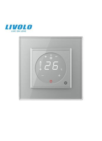 Термостат (терморегулятор) сенсорний для внутрішньопідлогового конвектора водяного опалення та фанкойла, сірий Livolo (371777326)
