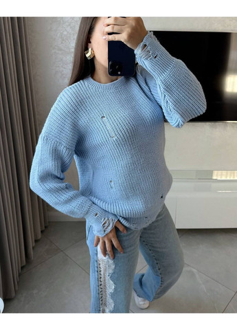 Блакитний демісезонний светр універсальний – замір в описі DK/DL Мода без кордонів