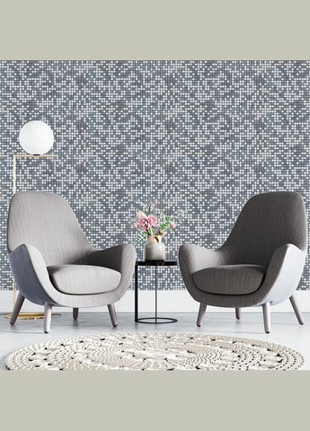 Самоклеящаяся алюминиевая плитка 300х300х3мм Серебряная мозаика со стразами SW-00001824 (D) Sticker Wall (370440876)