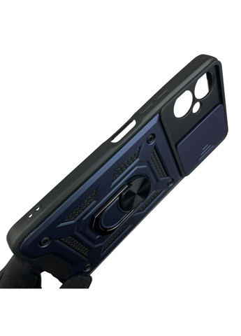 Чохол для Spark 9 Pro (KH7n) броньований з кільцем зі шторкою на камеру на техно спарк 9 про темно-синій rg1 Tecno (366023167)
