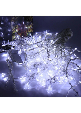 Гірлянда штора зірки світлодіодна святкова на вікно з роботою від мережі контролером 3 м 13 фігур (481913-Prob) Холодна біла Unbranded (368455777)