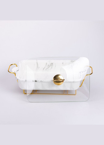 Мармитница керамическая прямоугольная 2л HP1030 на подставке белый Yiwu (328287567)