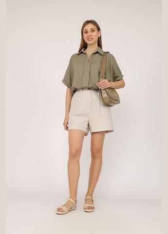 Хакі блуза жіноча колір хакі cb-00276516 Reyon