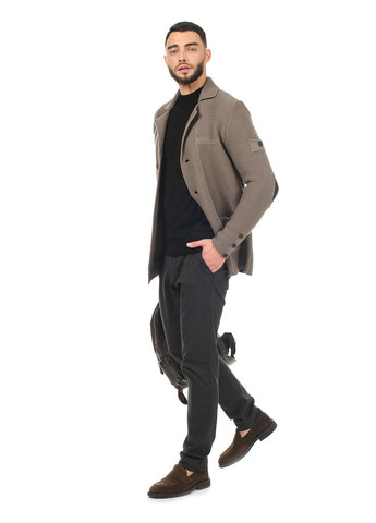 Черный мужской тонкий свитер "стойка" SVTR