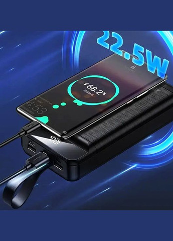Павербанк портативна батарея P141K портативний зарядний пристрій для телефону 40000 mAh 22.5W Чорний Awei (297330898)
