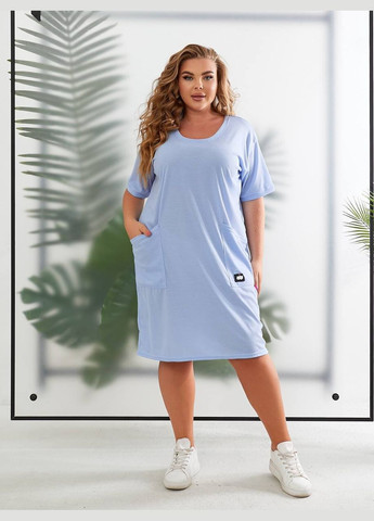 Блакитна повсякденний, кежуал жіноча сукня Style Point однотонна