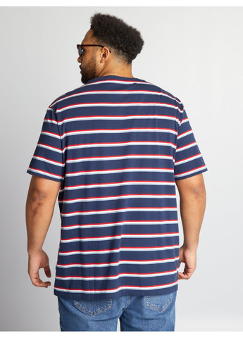 Темно-синяя футболка basic,темно-синий в полоску, Kiabi